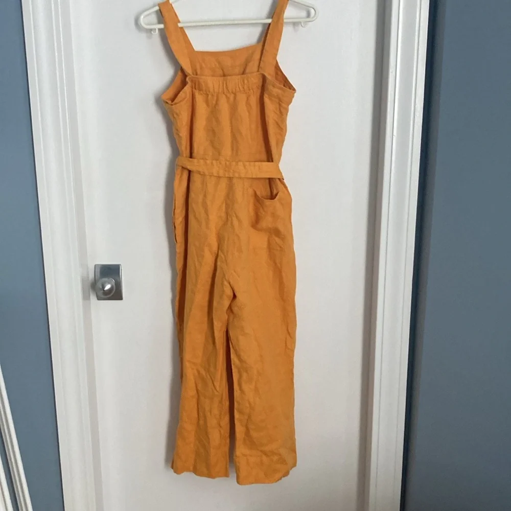 Everlane square neck linen jumpsuit size 2